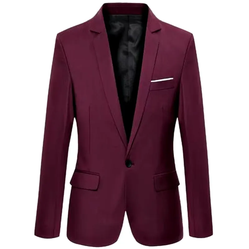 50%Hotmen'S Blazer Autumn Fashion Slim Business Formal Party Men'S Suit Long Sleeve Lapel Top Jacket Men'S Clothing