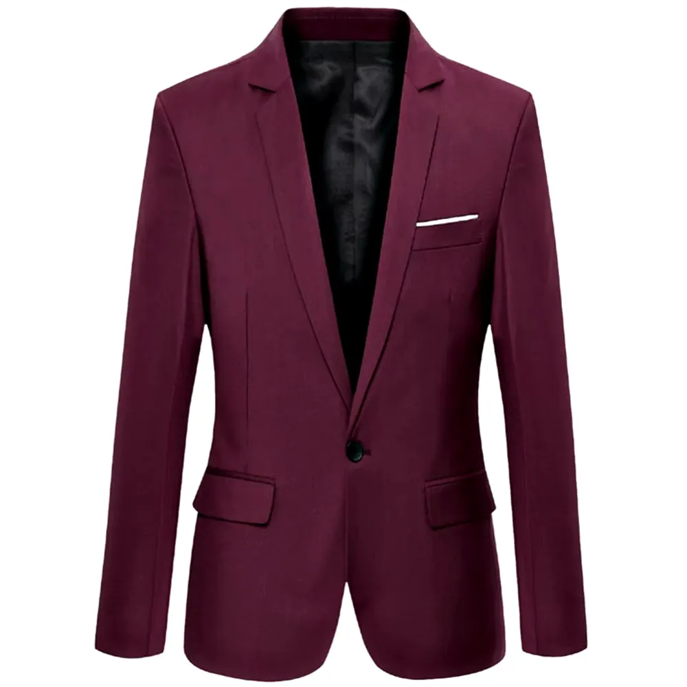 50%Hotmen'S Blazer Autumn Fashion Slim Business Formal Party Men'S Suit Long Sleeve Lapel Top Jacket Men'S Clothing