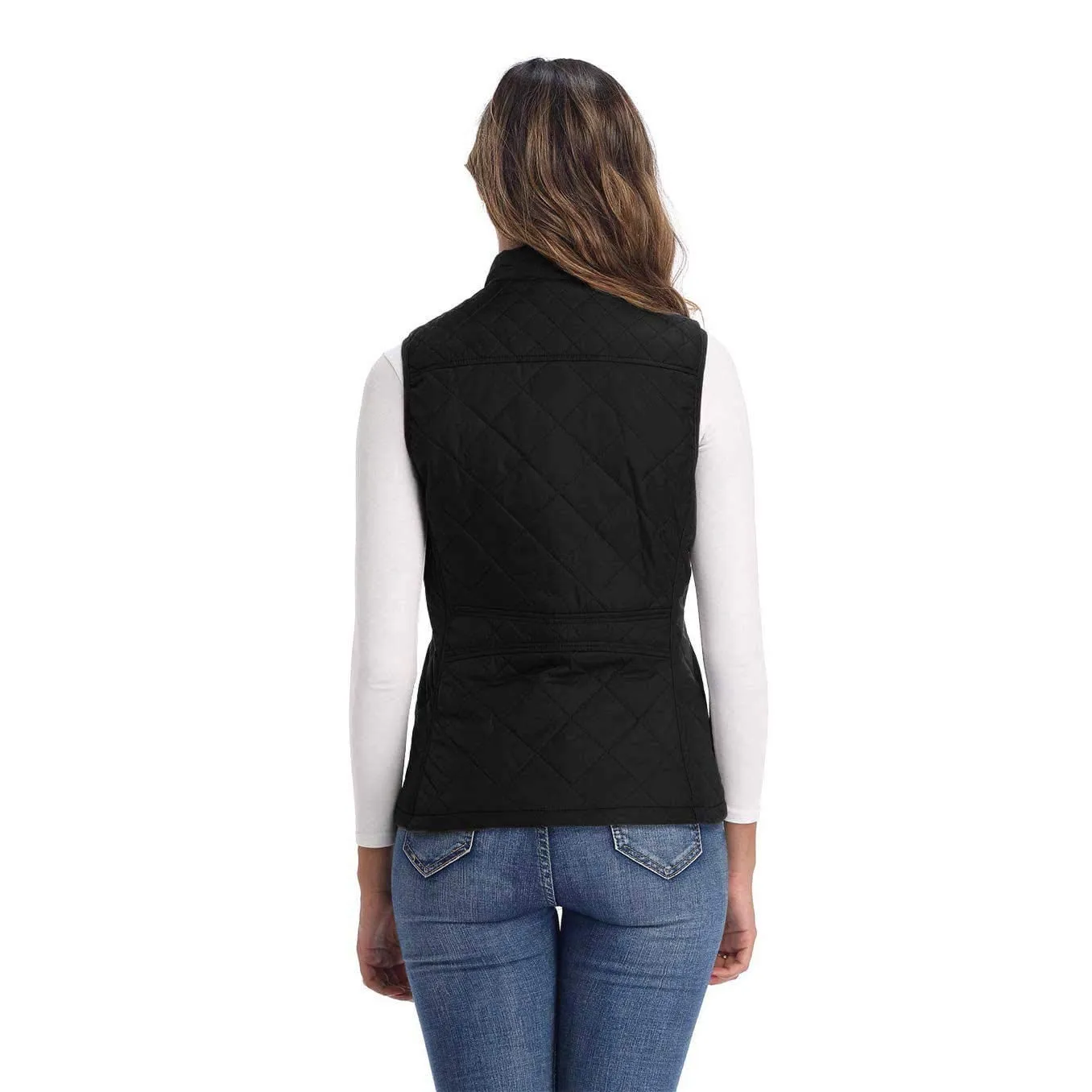 Art3d Women's Vests - Padded Lightweight Vest for Women, Stand Collar Quilted Gilet with Zip Pockets