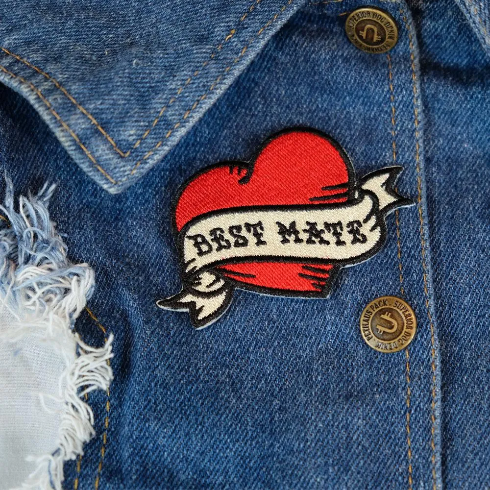 Best Mate Embroidered Heart Patch