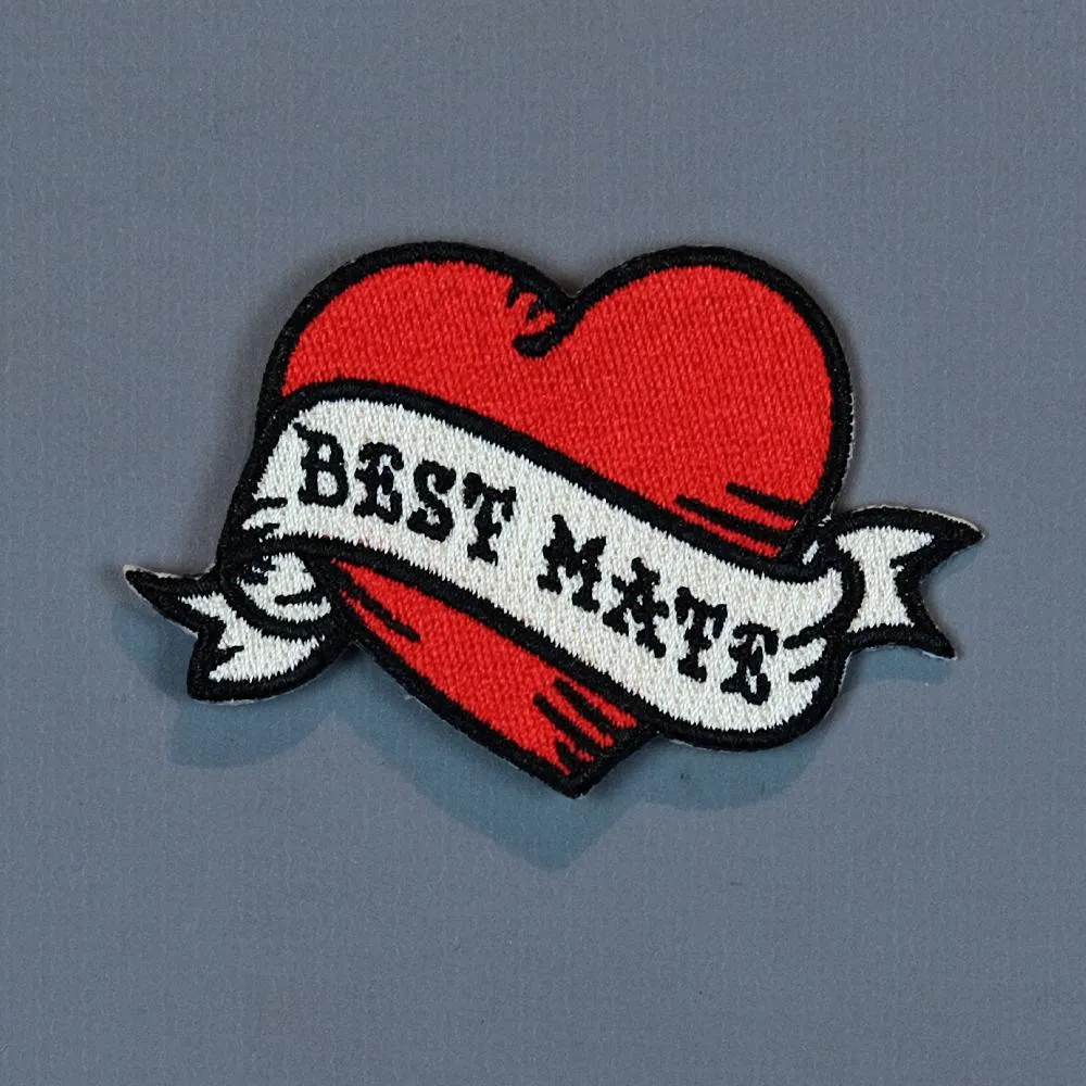 Best Mate Embroidered Heart Patch