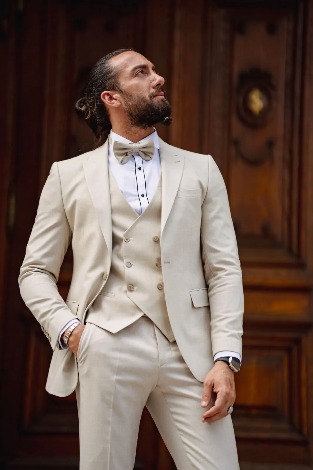 Birch Beige Tuxedo Suit