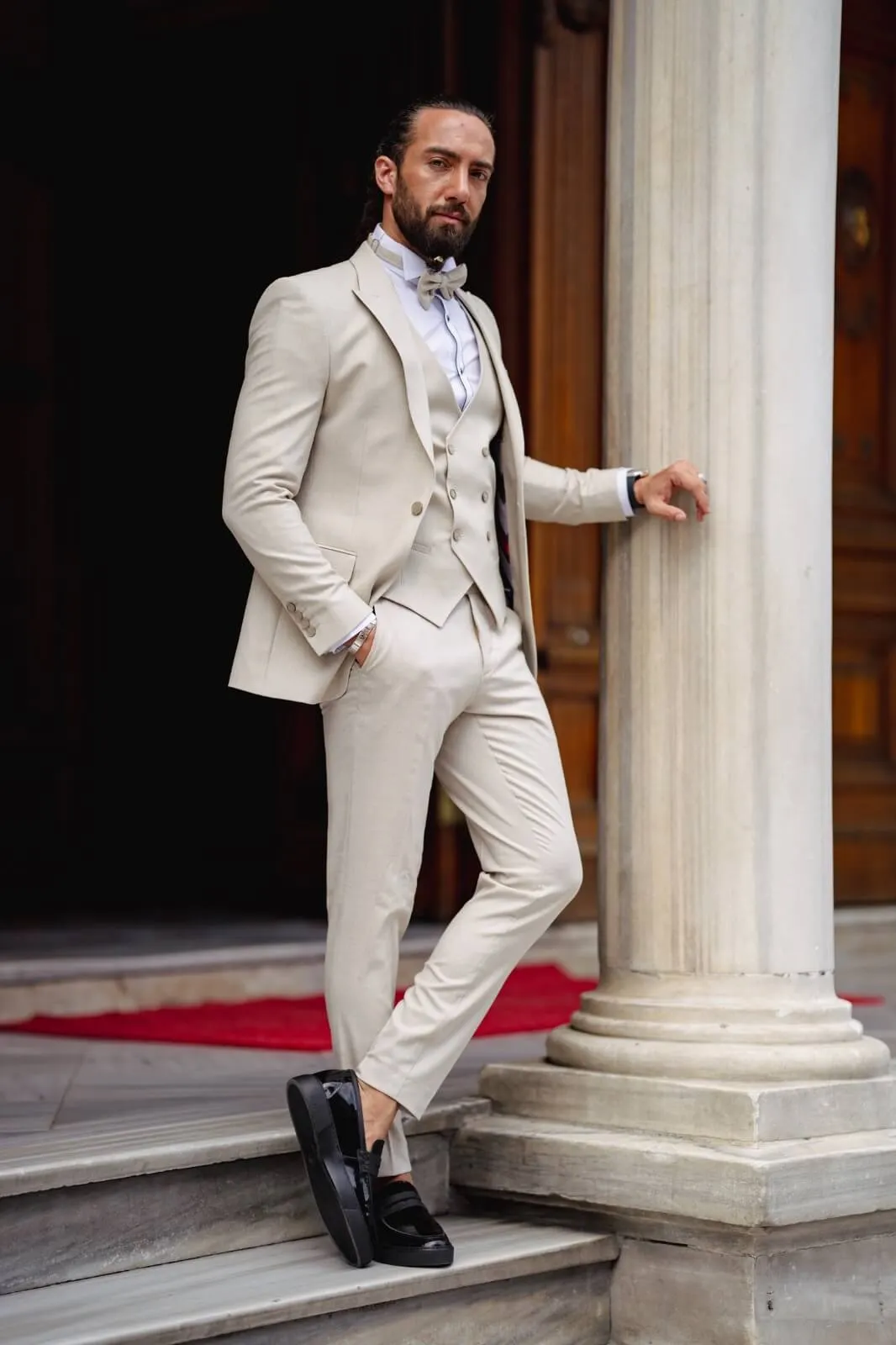 Birch Beige Tuxedo Suit