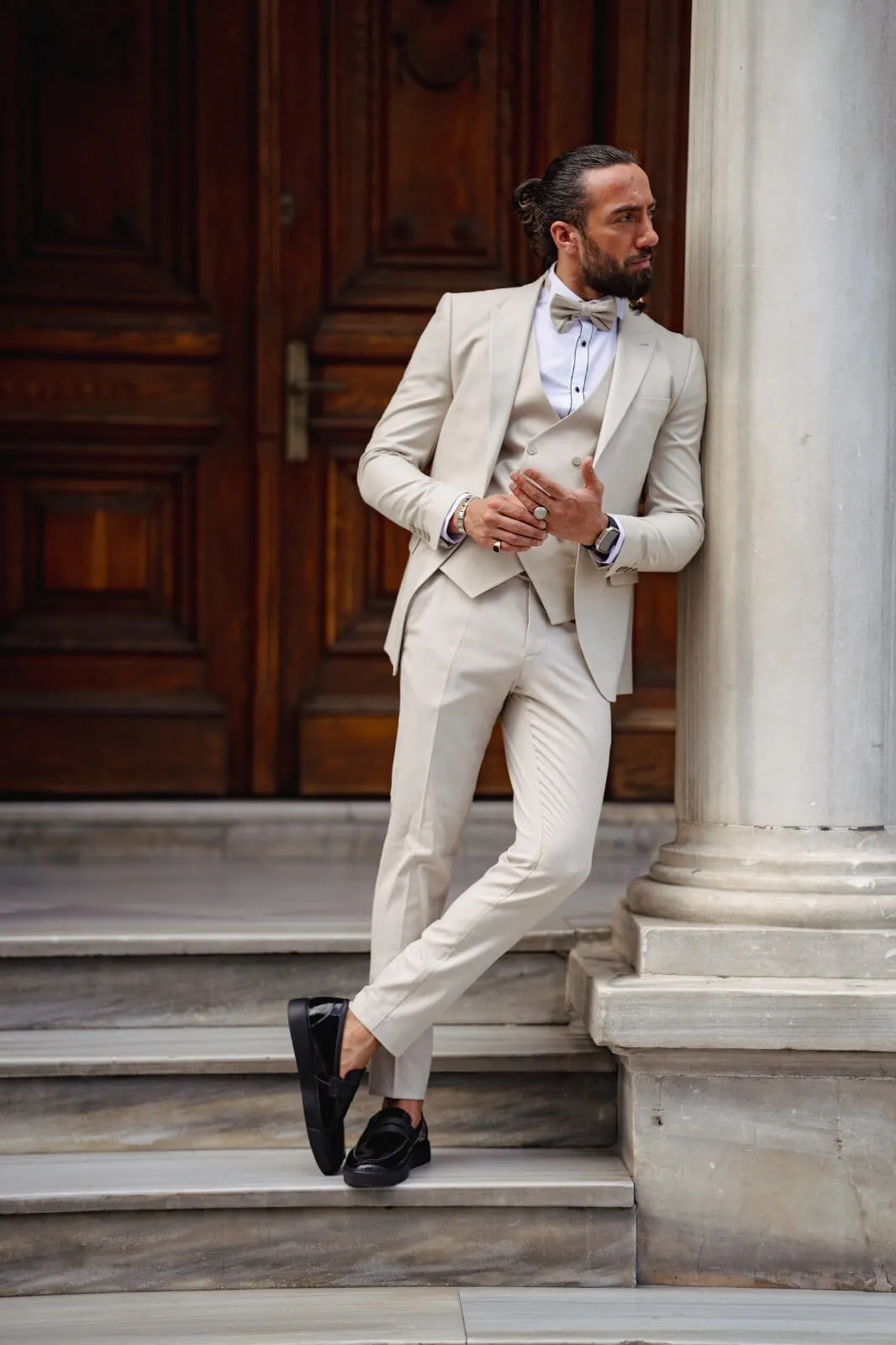 Birch Beige Tuxedo Suit