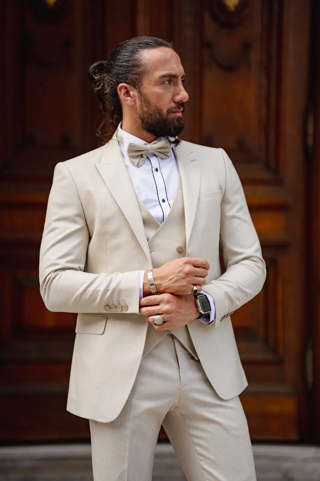 Birch Beige Tuxedo Suit