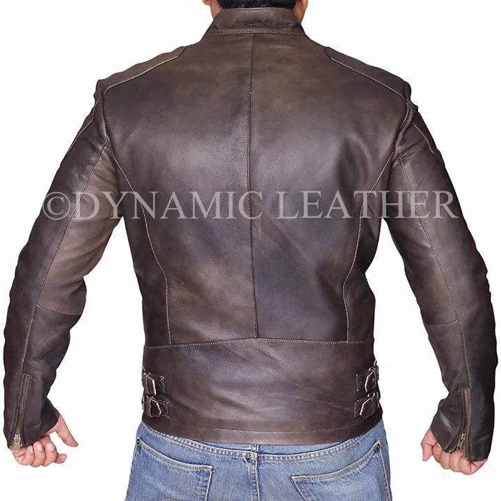 Captain America Civil War Steve Rogers Brown Distressed Cowhide Leather Jacket