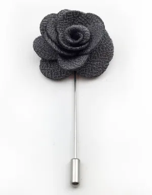 Charcoal Gray Lapel Flower Pin