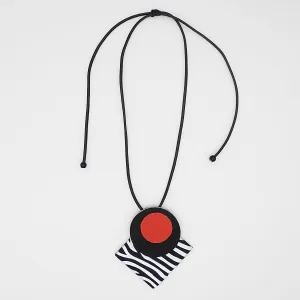 Charise Red Zebra Pendant Necklace