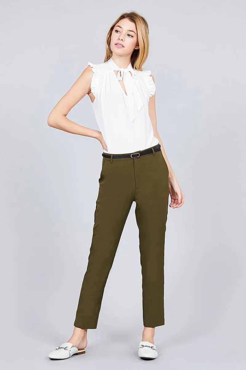 Classic Woven Pants W/belt - 2 colors