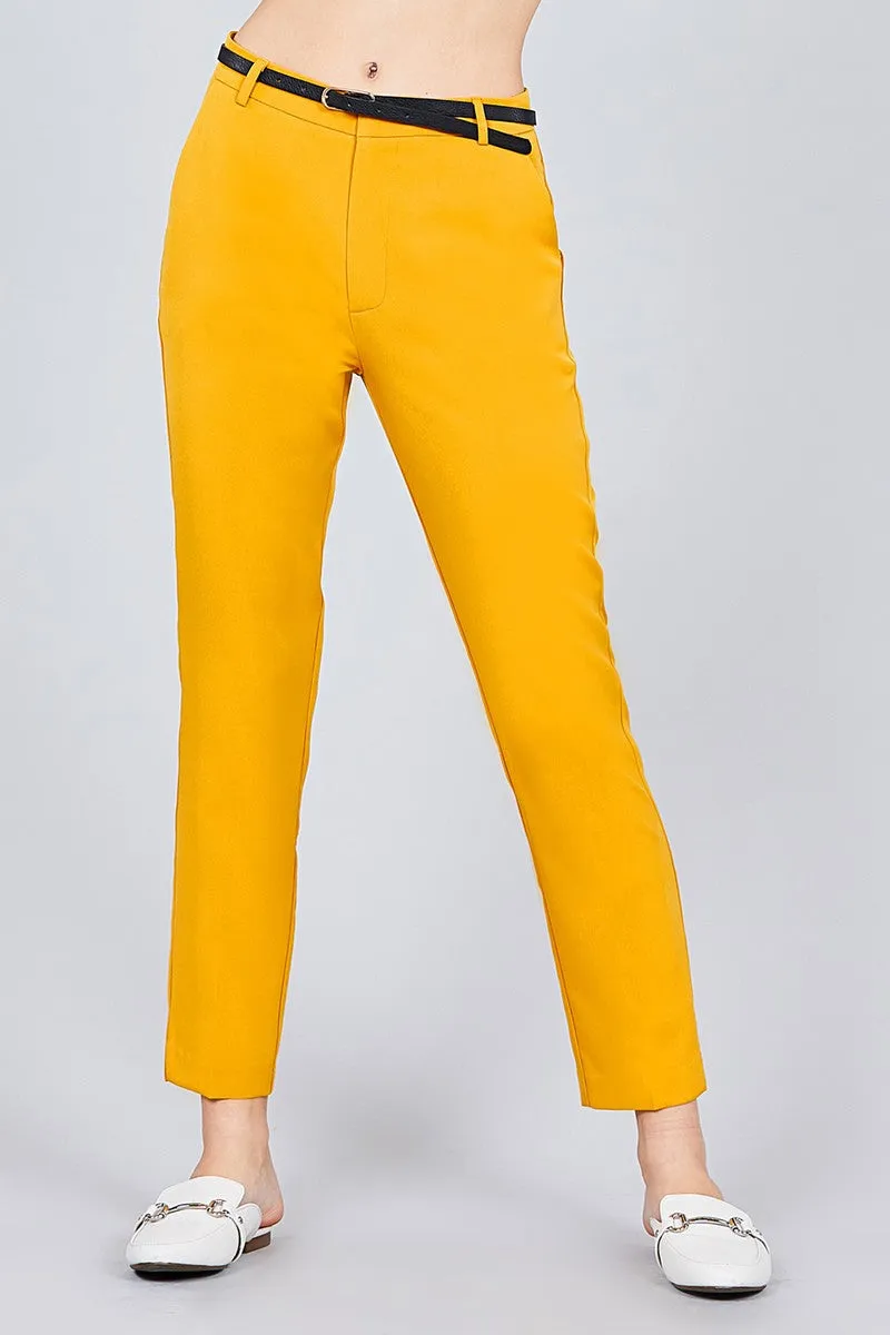 Classic Woven Pants W/belt - 2 colors