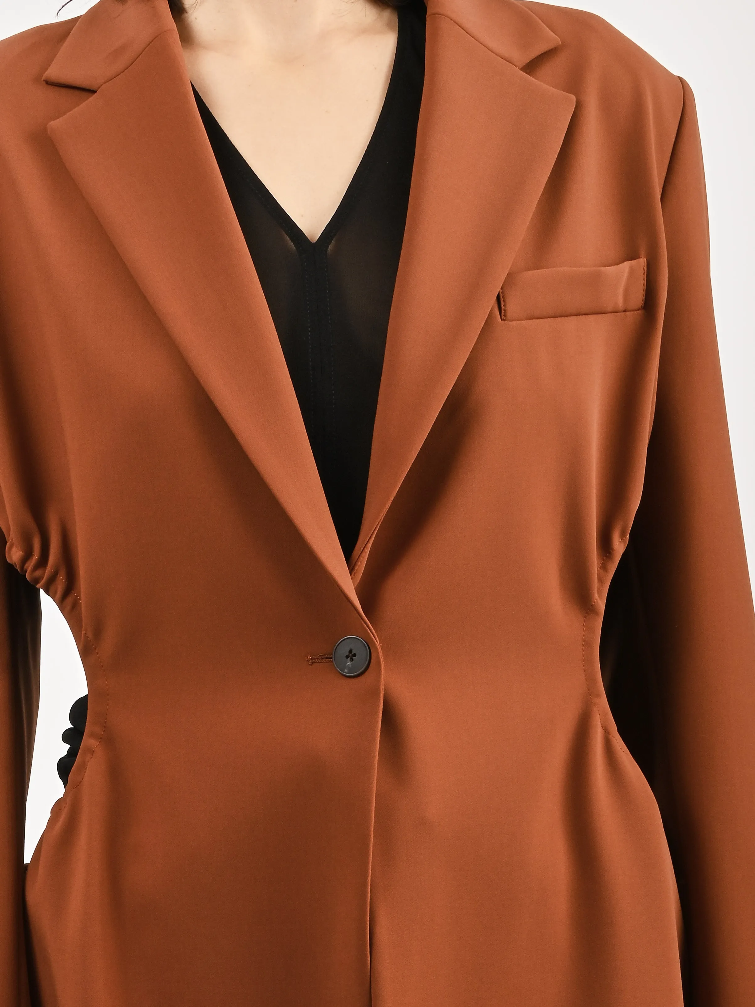 Clay Gathered Cutout Blazer