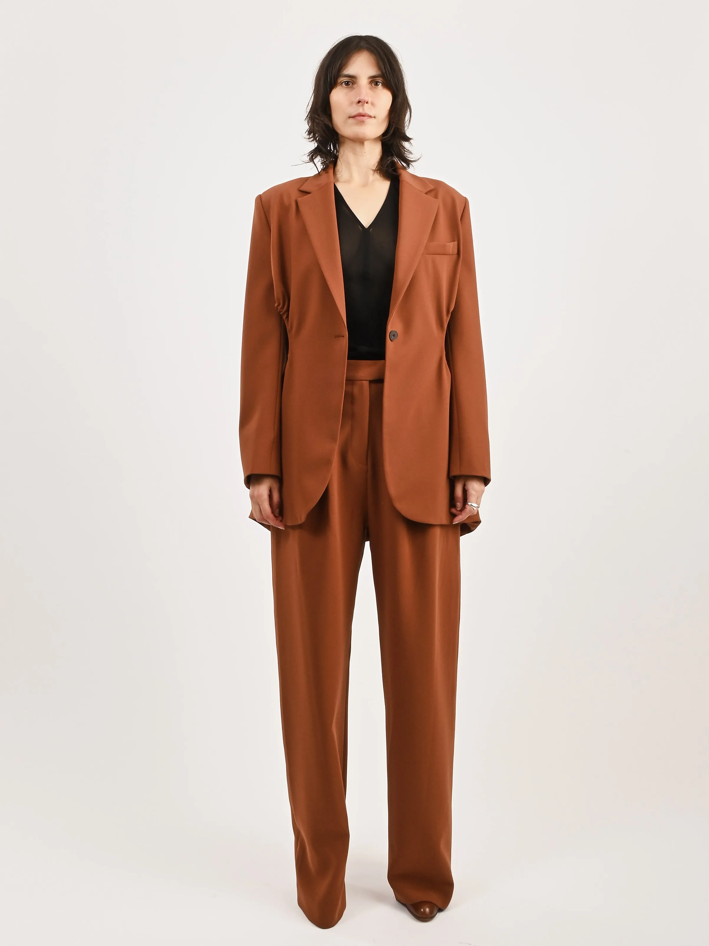 Clay Gathered Cutout Blazer