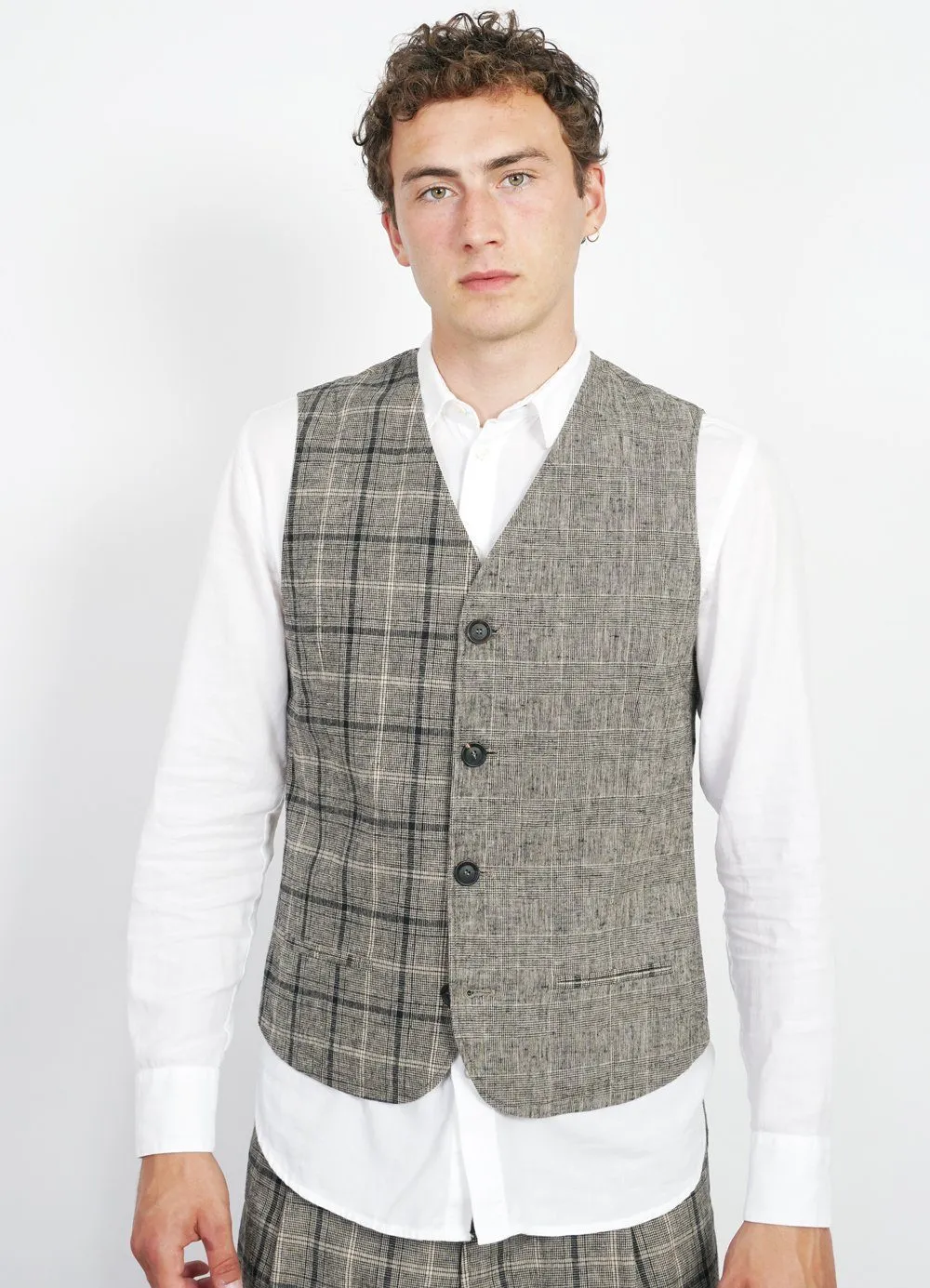 DANIEL | Four Button Waistcoat | Mixed Check