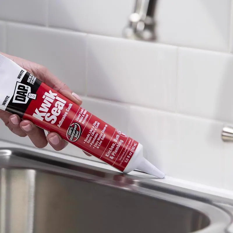 DAP Kwik Seal White Acrylic Latex Kitchen and Bath Adhesive Caulk 5.5 oz