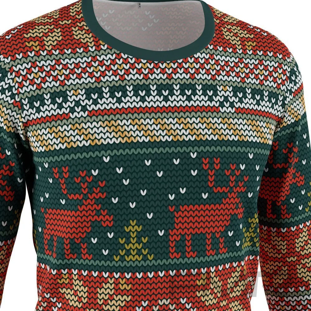 FMR Men's Deer Ugly Sweater Long Sleeve Shirt