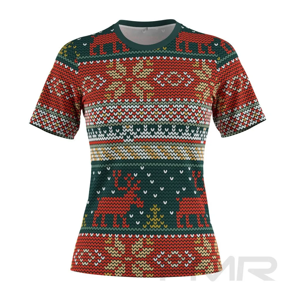 FMR Women's Deer Ugly Sweater  Short Sleeve Shirt