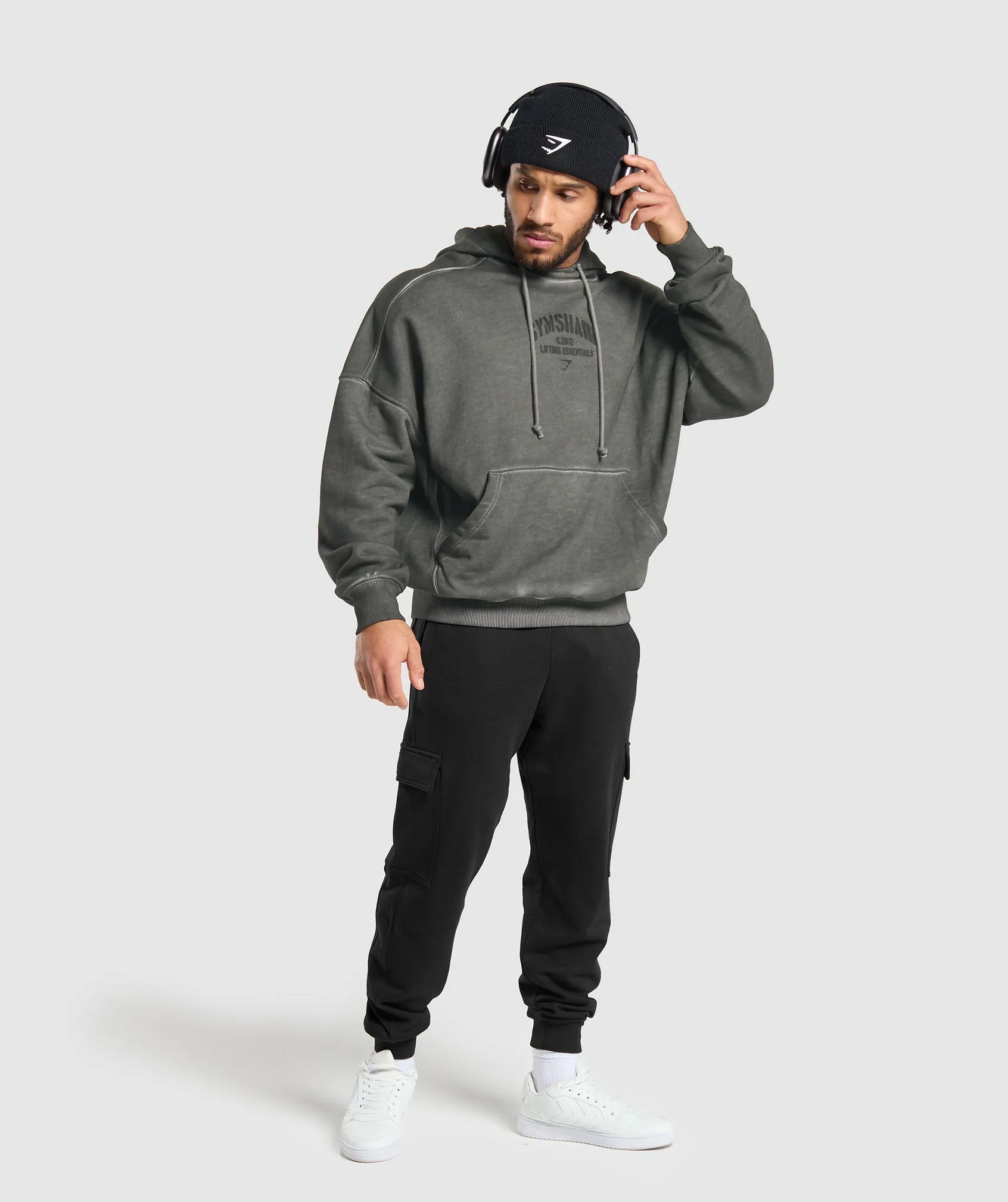 Gymshark Heavyweight Washed Hoodie - Black