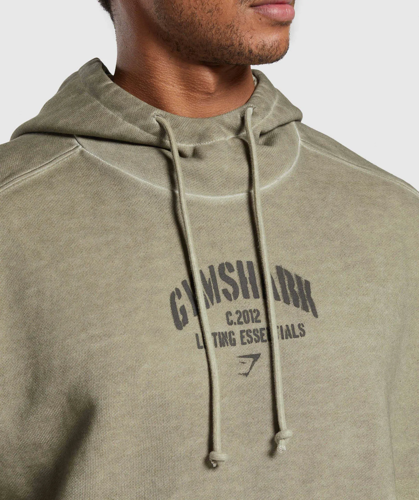 Gymshark Heavyweight Washed Hoodie - Utility Green