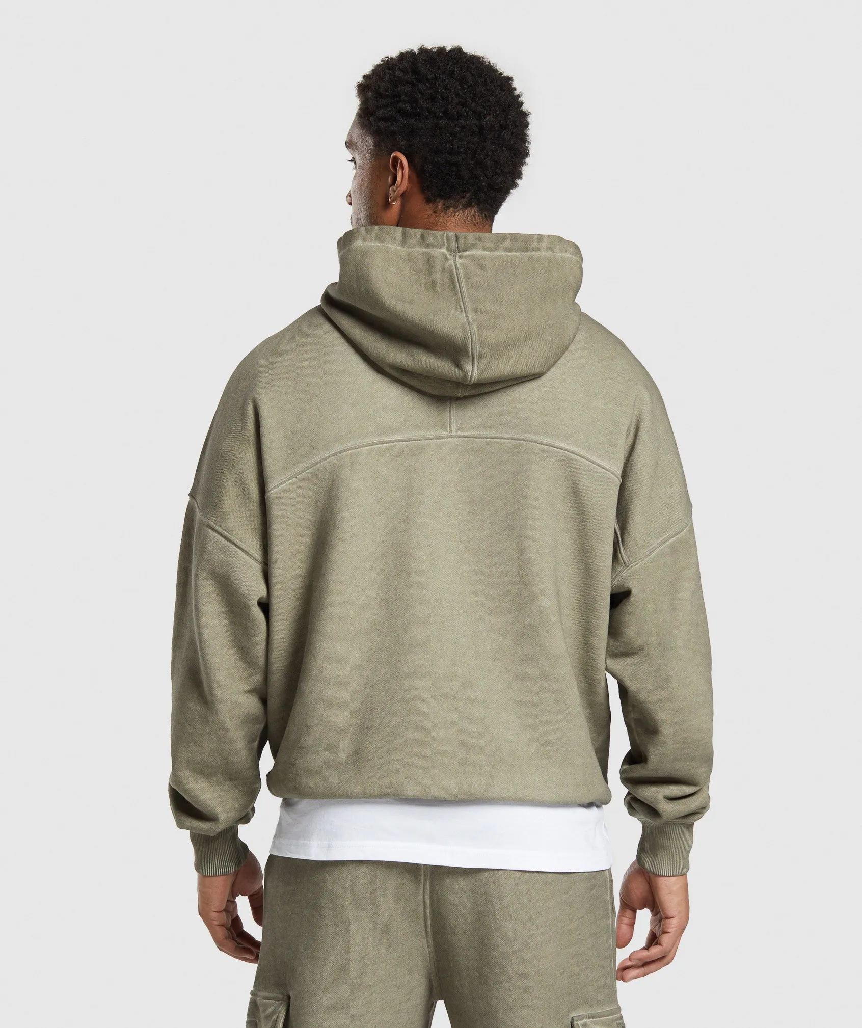 Gymshark Heavyweight Washed Hoodie - Utility Green