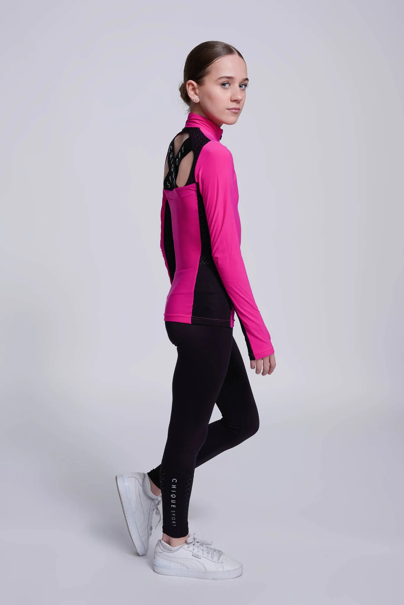 Inspire Half-Zip Top in Fuchsia