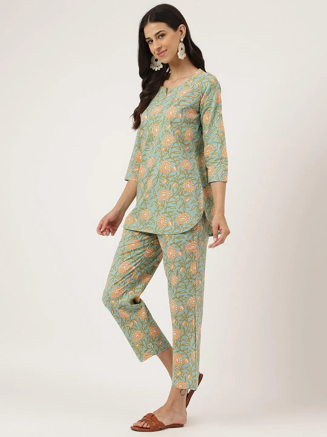 Jashvi Green Printed Loungewear/Nightwear