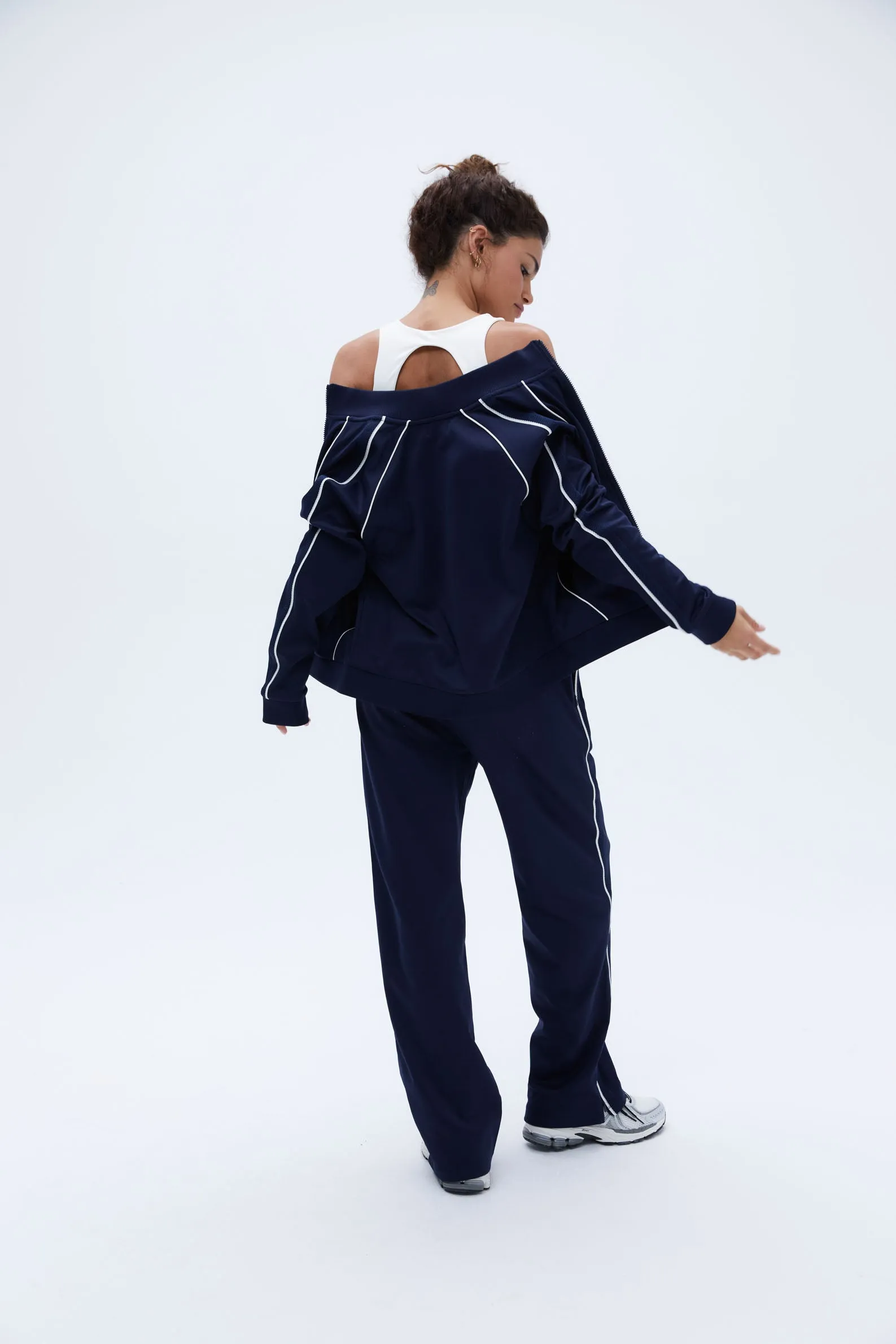 Jersey Track Jacket - Navy Blue