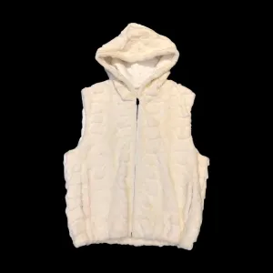 Kashani White Diamond Cut Mink Fur Hooded Vest