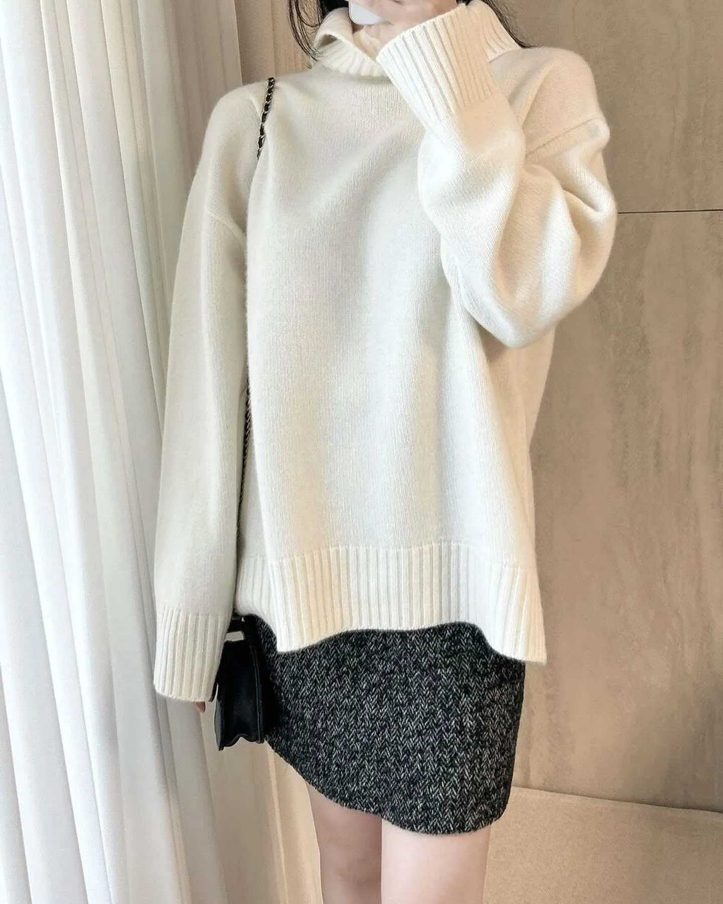 KASIA HIGH NECK KNIT IVORY