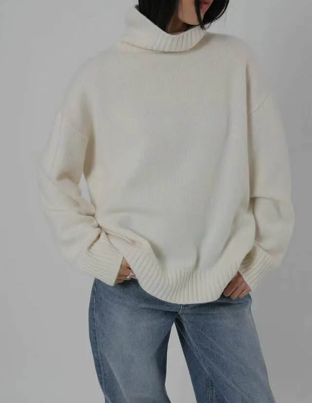 KASIA HIGH NECK KNIT IVORY