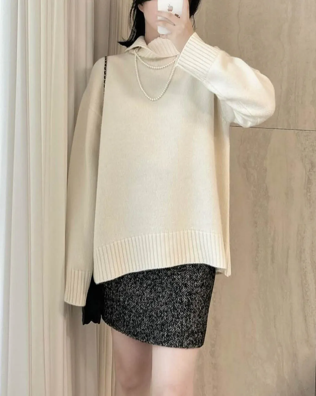 KASIA HIGH NECK KNIT IVORY