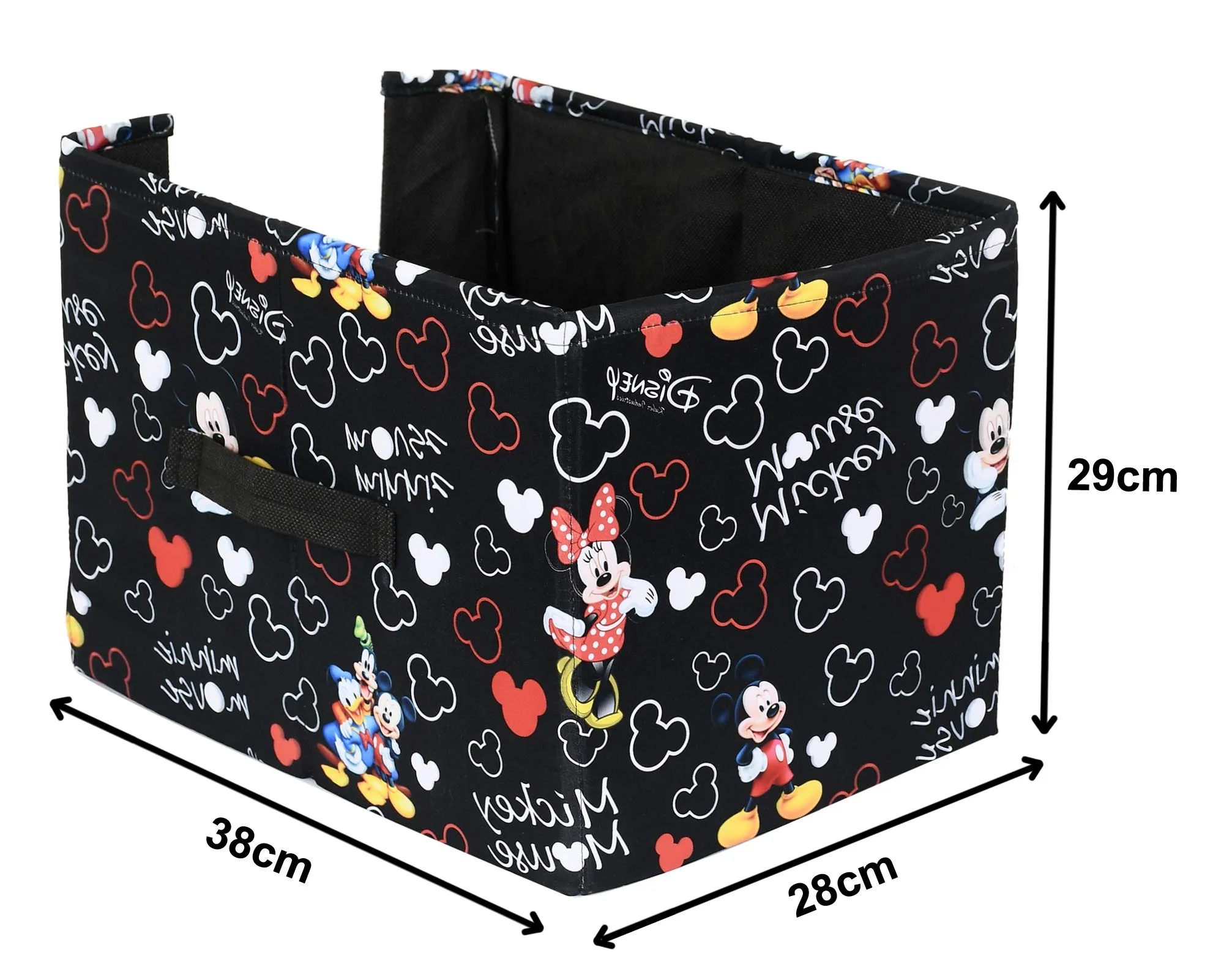 Kuber Industries Disney Mickey Print Non-Woven Shirt Stacker Closet Organizer - Shirts and Clothing Organizer With Handle (Black)-KUBMART16068