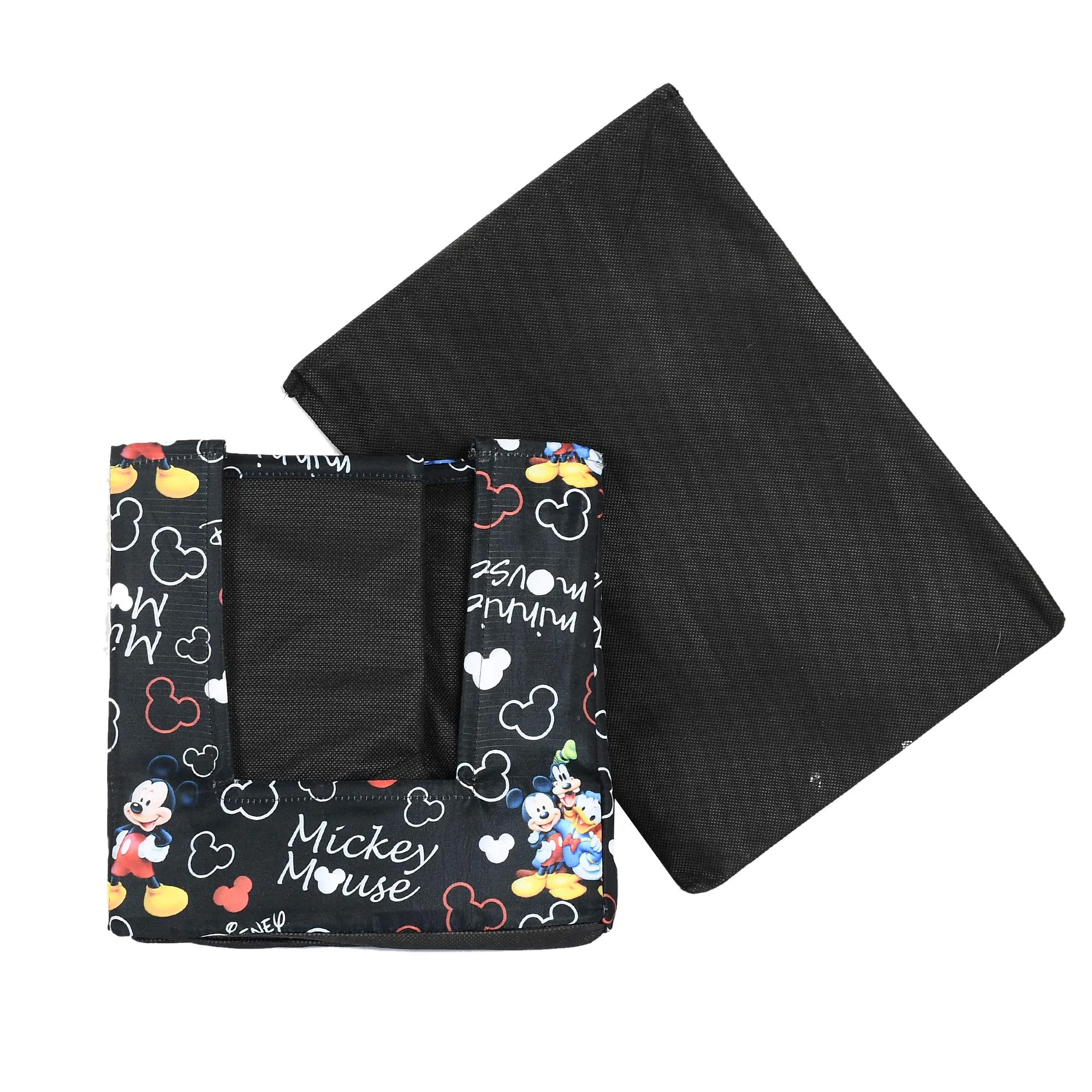 Kuber Industries Disney Mickey Print Non-Woven Shirt Stacker Closet Organizer - Shirts and Clothing Organizer With Handle (Black)-KUBMART16068