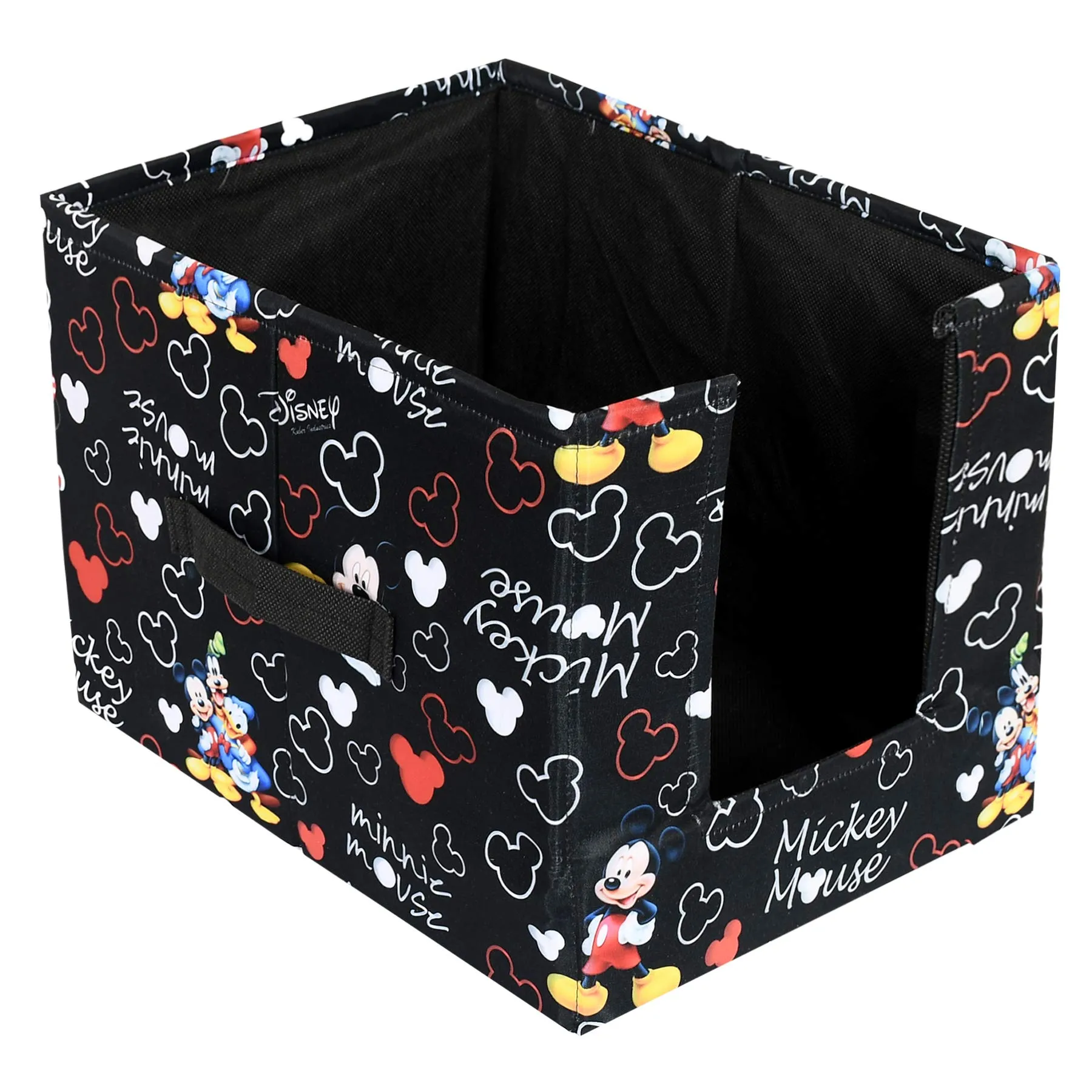 Kuber Industries Disney Mickey Print Non-Woven Shirt Stacker Closet Organizer - Shirts and Clothing Organizer With Handle (Black)-KUBMART16068