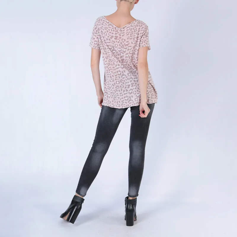 Laura Leopard Top Light Pink