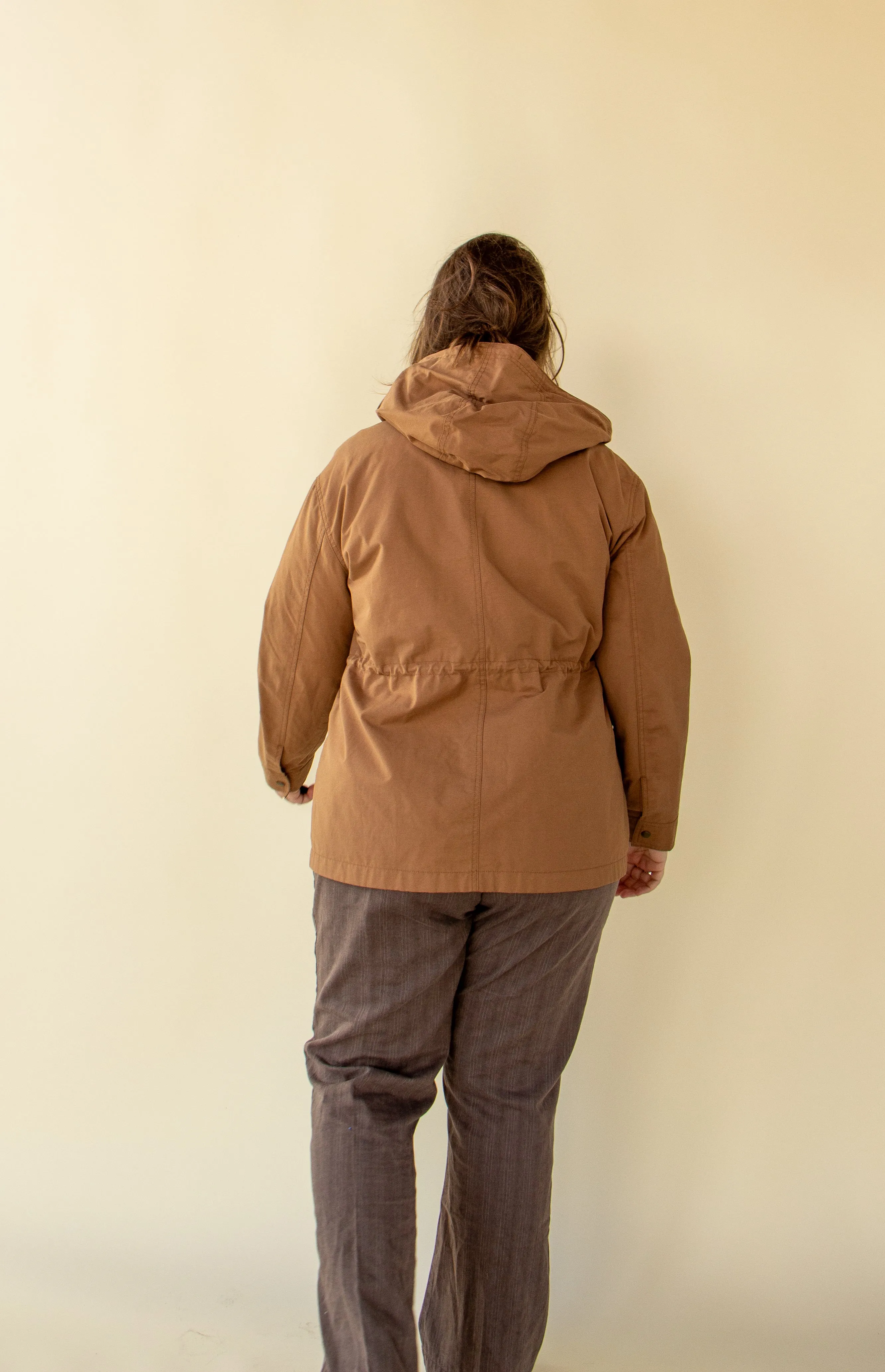 Light Brown Modern coat with Hood