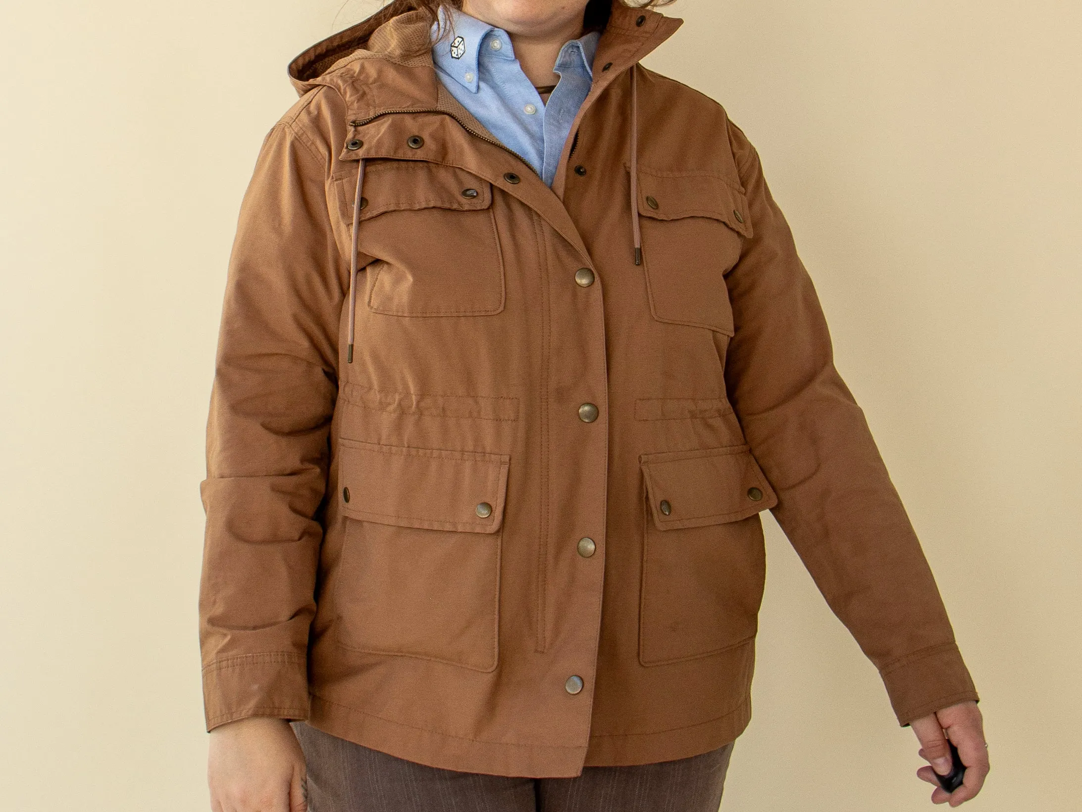 Light Brown Modern coat with Hood