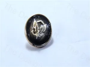 Light Golden Black Round Wings Design Designer Suit Buttons