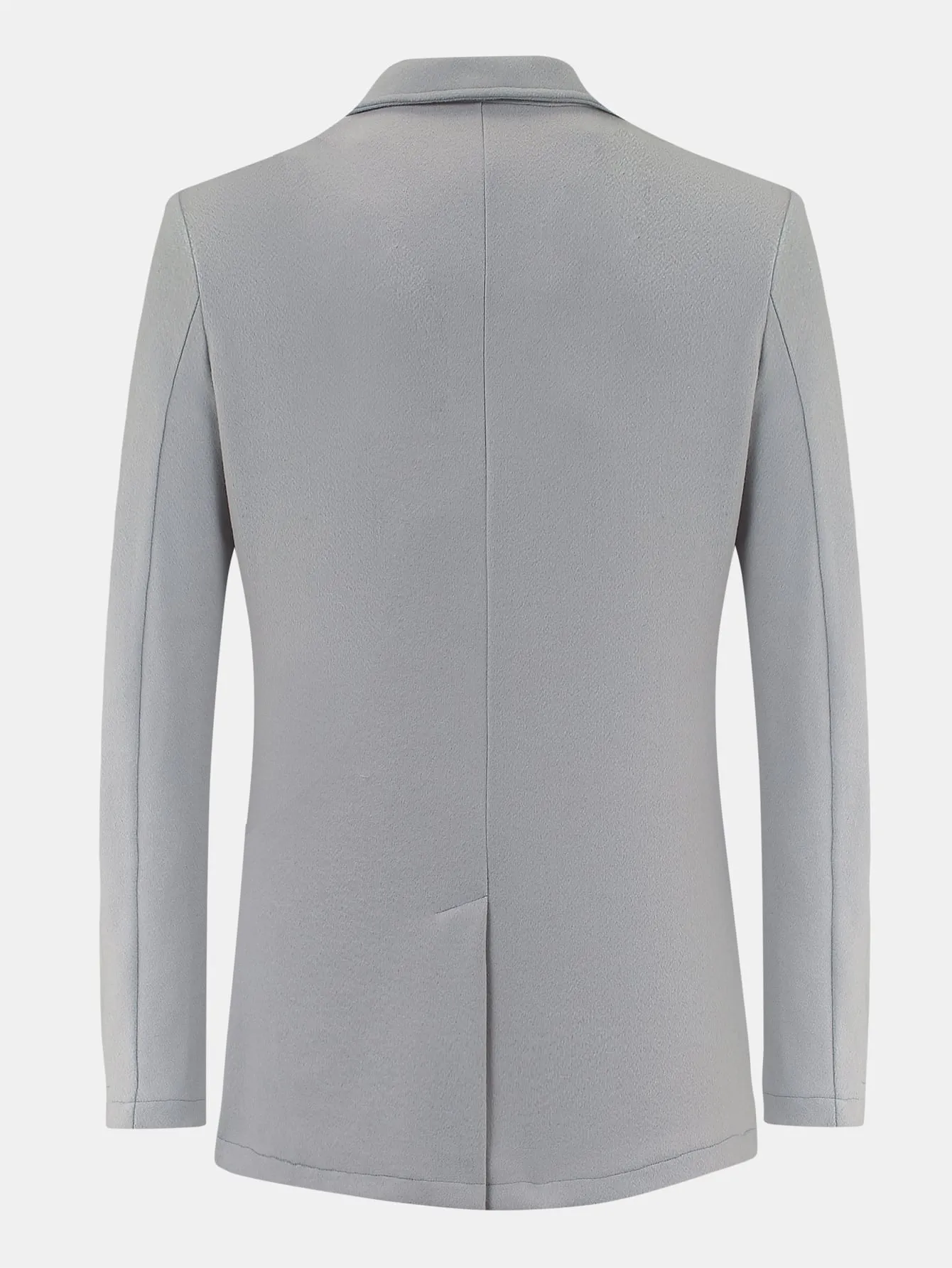 Light Grey Single Breasted Wool-Mix Blazer