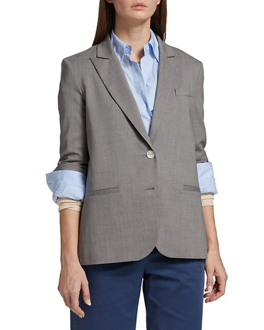 Light Heather Grey Boyfriend Blazer