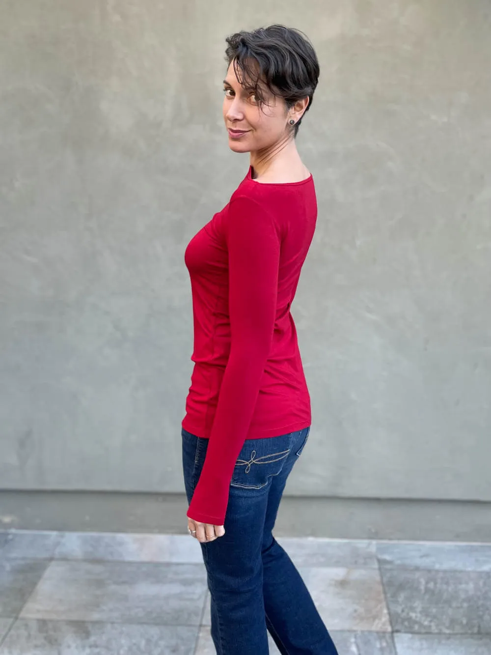 Long Sleeve Boatneck Top Sale