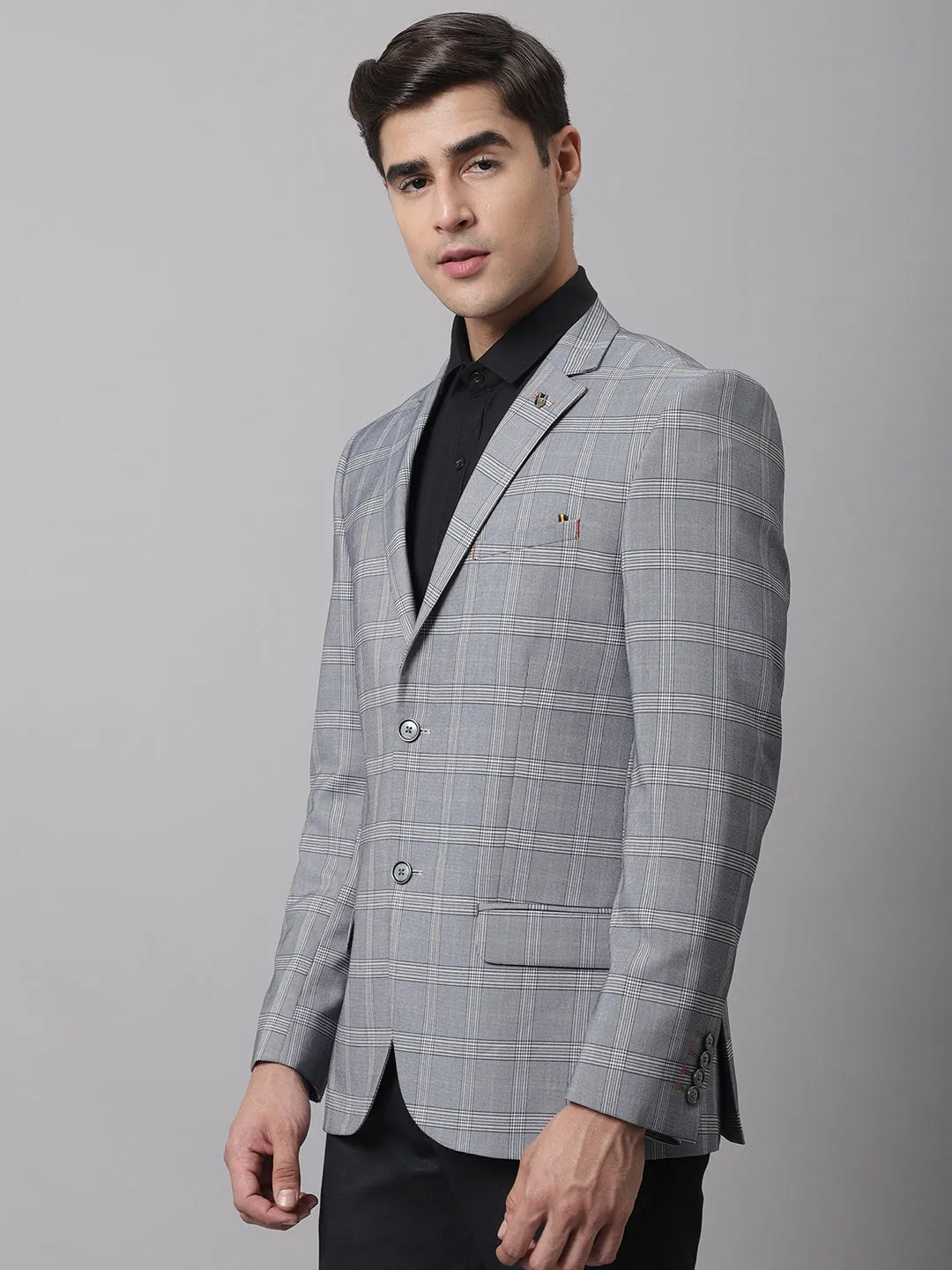 Men Light Grey Formal Blazer