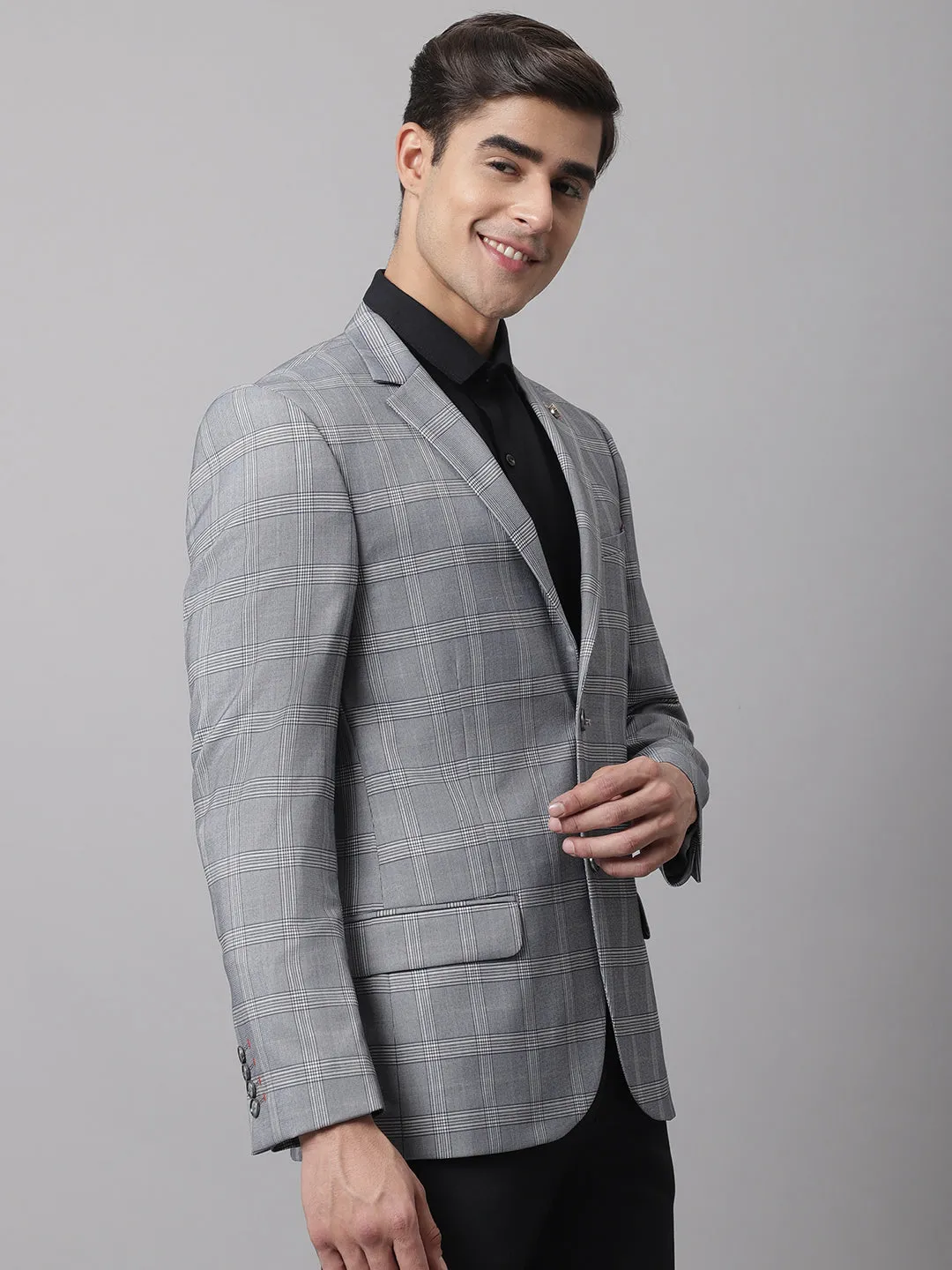 Men Light Grey Formal Blazer