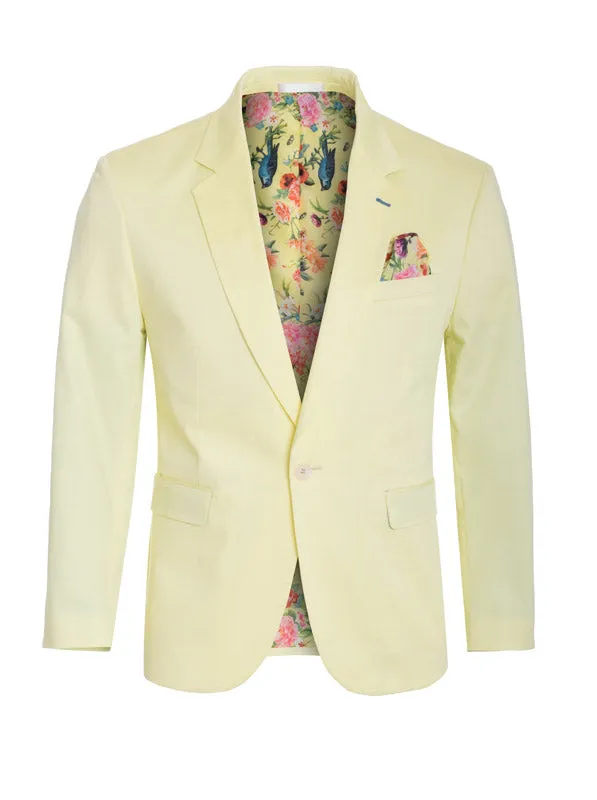 Men's Cotton-Stretch Fashion Blazer Lemon 9010