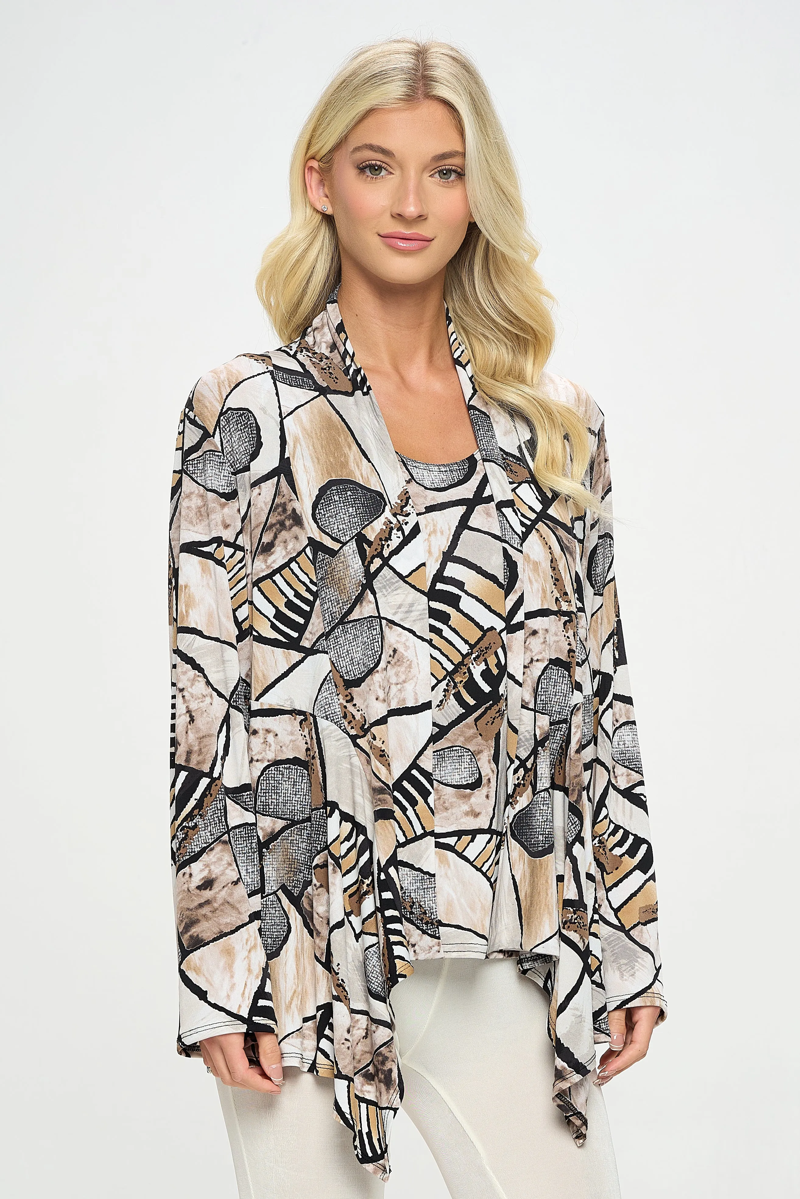 Mid-cut Jacket Long Sleeve Print-4028HT-LRP1-W393