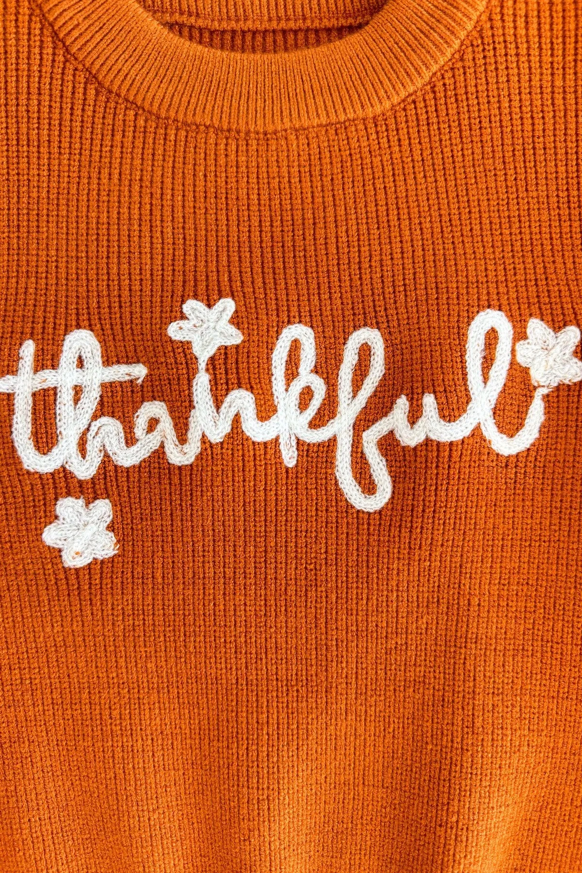 Mom & Me - "Thankful" Rust Pearl Sweater