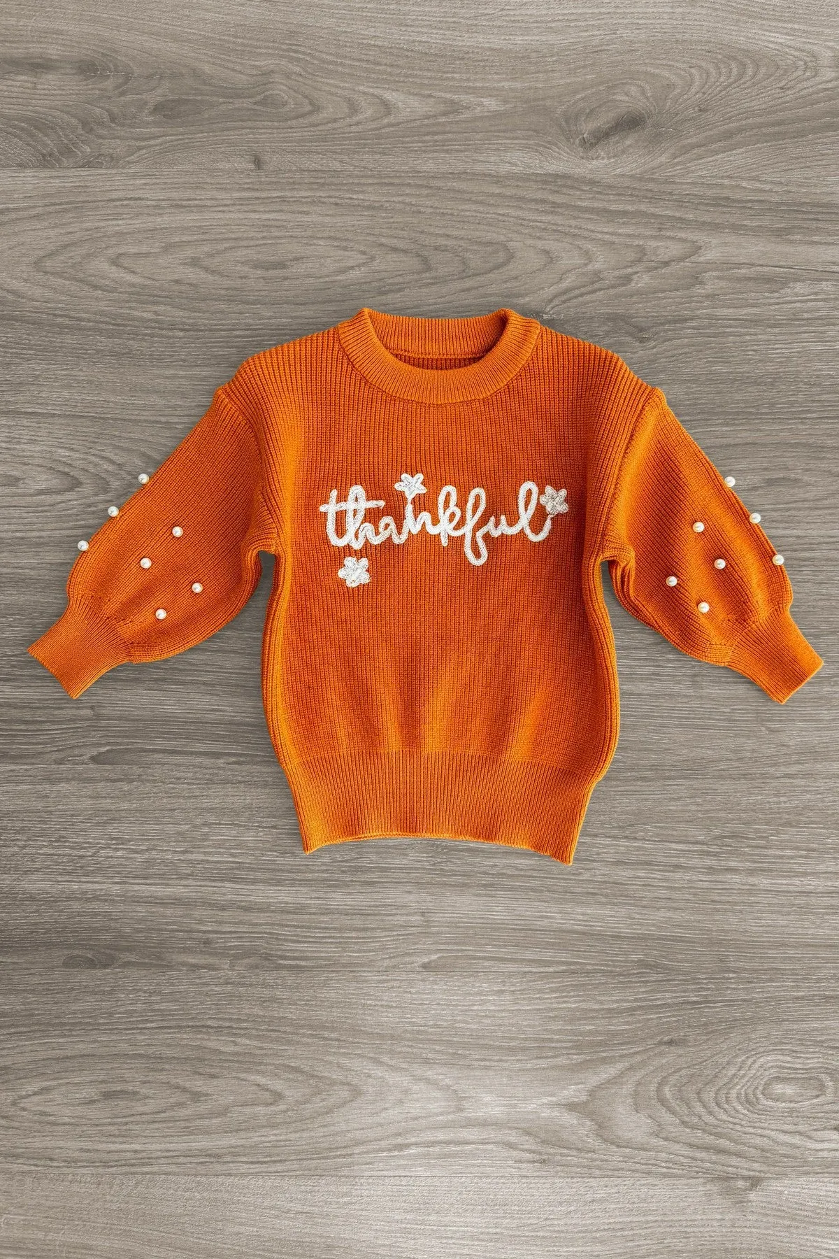 Mom & Me - "Thankful" Rust Pearl Sweater