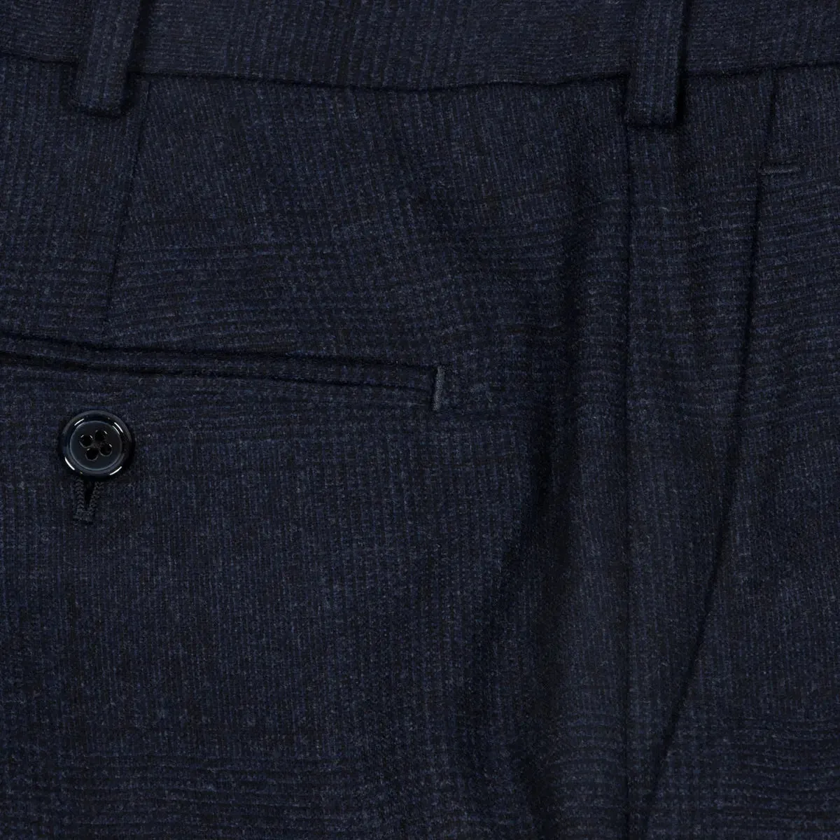 Navy Check Italian Wool & Cashmere Suit