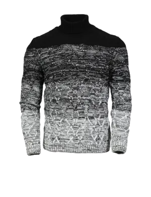 New York Black and White Men's Turtleneck Sweaters Slim-Fit