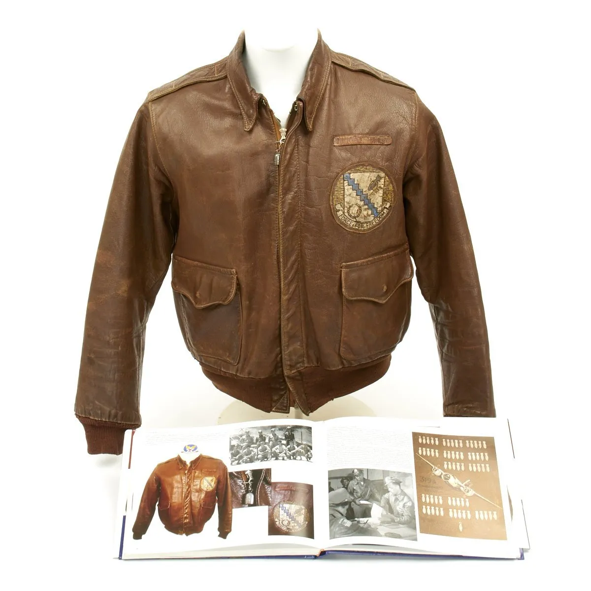 Original U.S. WWII Named Navigator 98th Bomb Group A-2 Flight Jacket featured in Silver Wings & Leather Jackets