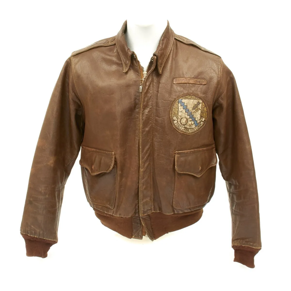 Original U.S. WWII Named Navigator 98th Bomb Group A-2 Flight Jacket featured in Silver Wings & Leather Jackets